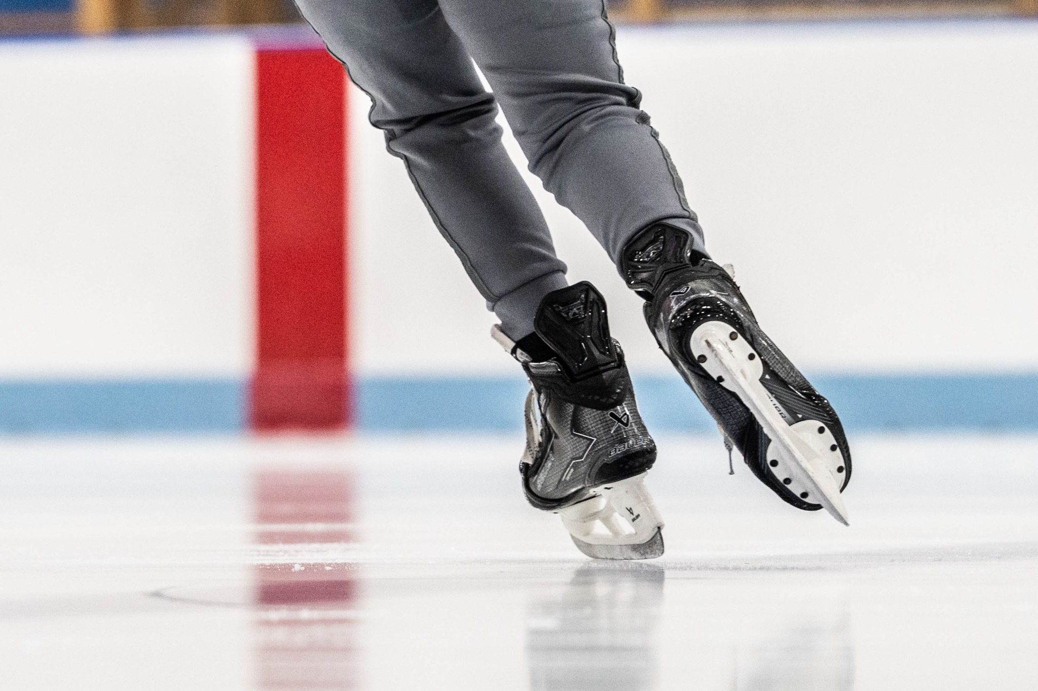 Hockey skater working on edge control